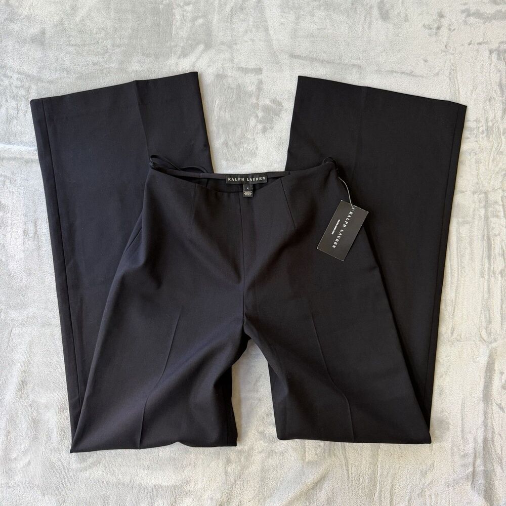 Ralph Lauren Collection Black Wide Leg Wool Pants Trousers Size 4 NWT 12R6301